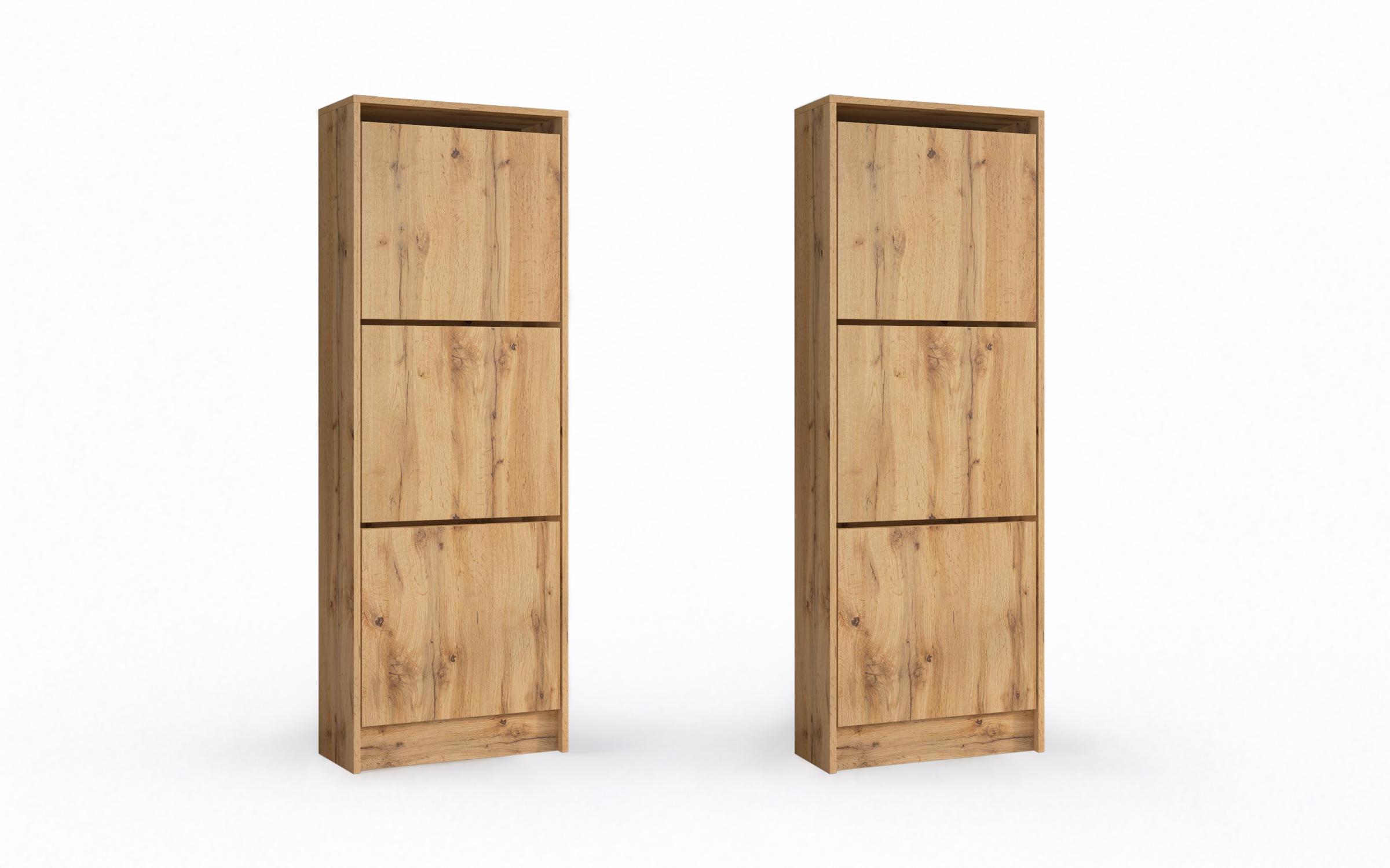 Set of 2 shoe cabinets Gama, Wotan oak  1